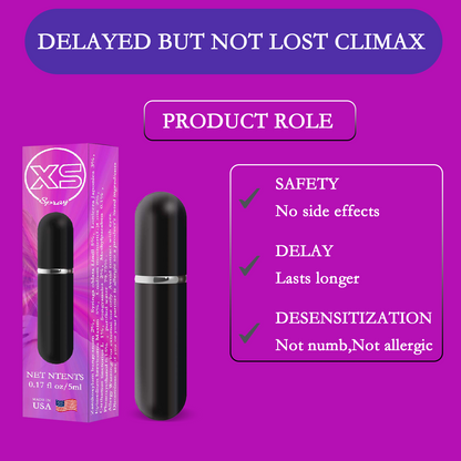 XS Spray - Enhancers - Desensitizing Delay Spray for Men clinically Proven to Help You Last Longer in Bed - Delay Without Losing Pleasure - Delay Sprayer, 5ml