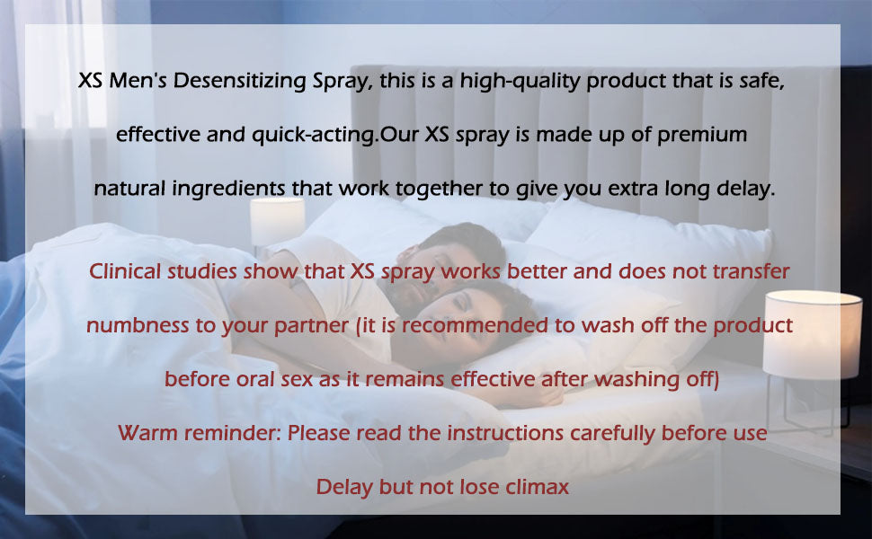 XS Spray - Enhancers - Quick Results-Desensitizing Delay Spray for Men clinically Proven to Help You Last Longer in Bed - Delay Without Losing Pleasure - Delay Sprayer，1pc（5ml）